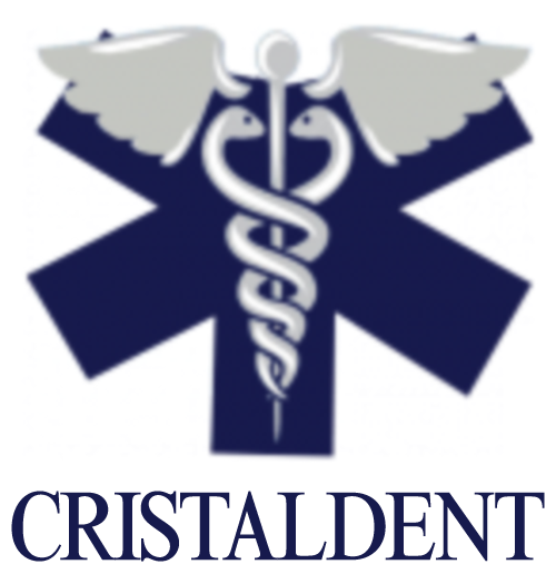 Logo Cristaldent vertical en Valdemoro